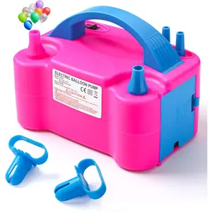 Balloon Pump - Dual Nozzle Automatic Inflator with Tying Tools for Parties, Gender Reveals & Baby Showers (110V 600W, Portable)