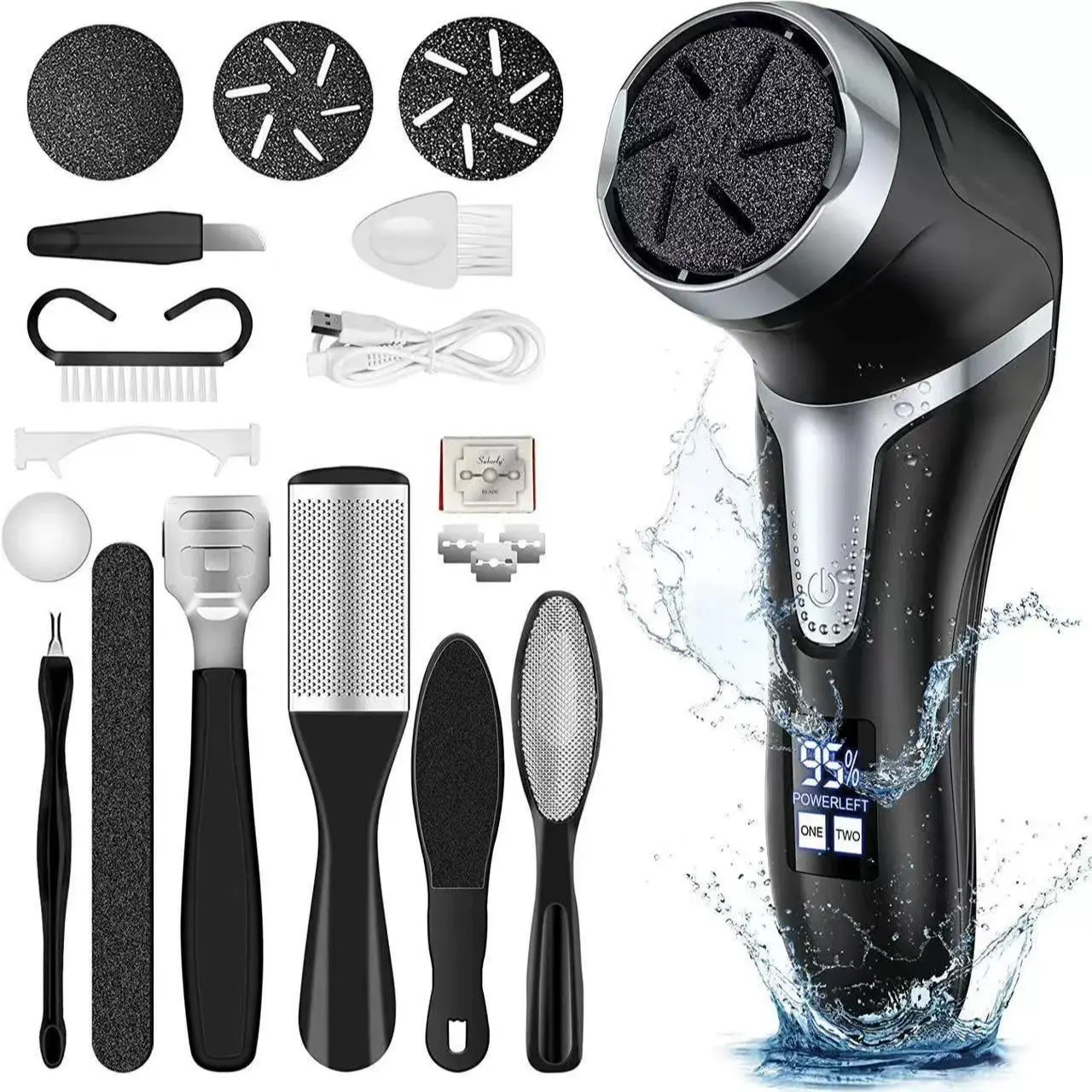 Electric Foot File, Automatic Callus Foot Removal Machine, Foot File Pedicure Kit, Great for Dry Skin Dead Skin, Foot Grinder Callus Remover with LED Display