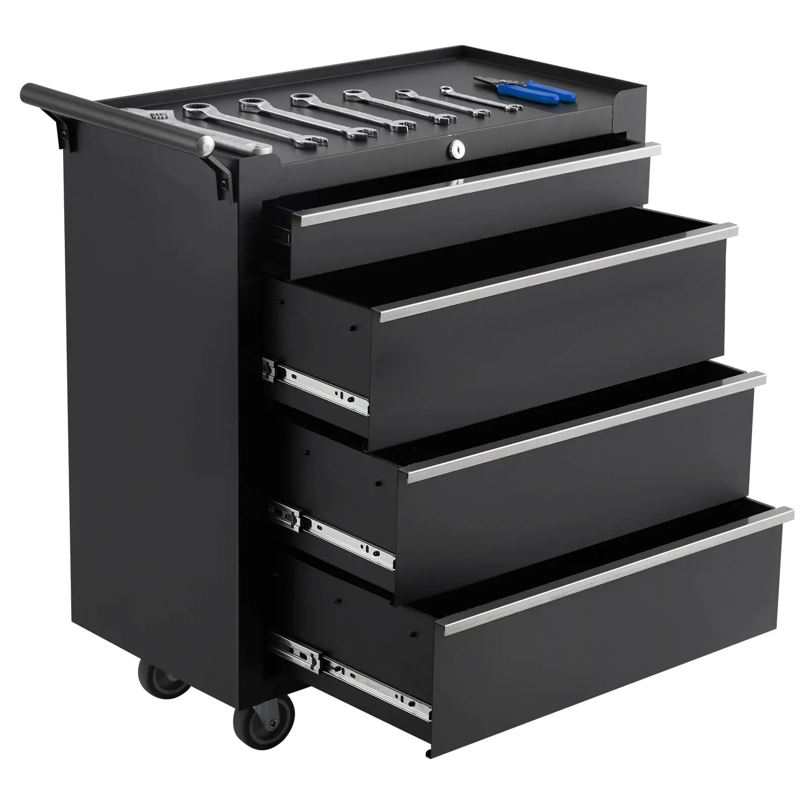 Gaomon 4-Drawer Rolling Tool Chest with Wheels - Locking System, Drawer Liners, Lockable Universal Wheels, Toolbox, Power Tool Organizer for Garage, Workshop, Portable Tool Box