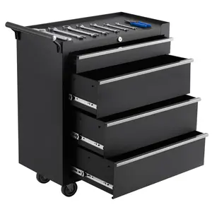 Gaomon 4-Drawer Rolling Tool Chest with Wheels - Locking System, Drawer Liners, Lockable Universal Wheels, Toolbox, Power Tool Organizer for Garage, Workshop, Portable Tool Box