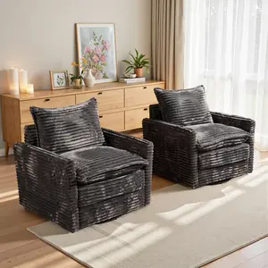 2PCS Swivel Chair Sofa Couch, 360° Swivel Chair, Modern Swivel Armchair for Living Room Bedroom Apartment,Easy Assembly