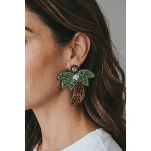 Palm Paradise Beaded Earrings