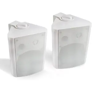 Herdio 5.25 Inch Indoor Outdoor Speakers Wired Waterproof 300 Watt Wall Mount Speakers for Patio, Deck, Garage,Covered Porch All Weather Resistance(A Pair,White)