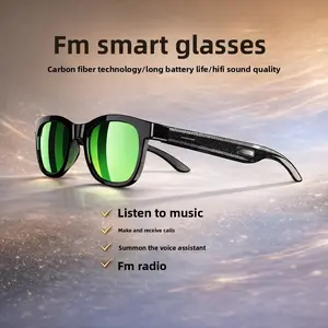 FM Smart Sunglasses, invisible open-loop audio, listen to music, answer calls, wake up voice assistant, sweat-proof and water-resistant, carbon fiber technology, ultra-long battery life, must-have fashionable sunglasses for cycling and commuting.