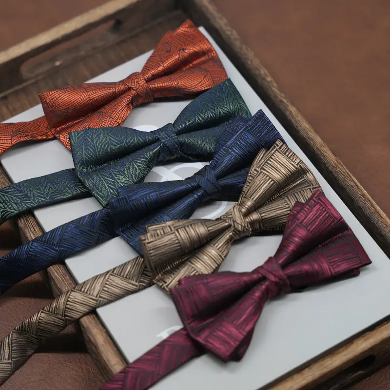 Men's formal tie with bow tie, British style striped pattern, groom, groomsmen, brother group, wedding bow tie