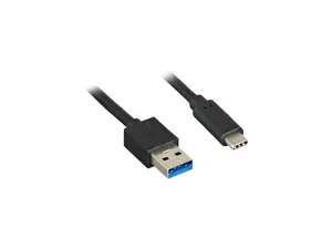 Nippon Labs 6ft. USB Type C 3.1 Gen 2 Male to Type A Male Cable 28AWG+24AWG, 10Gbps, 3A, Gold plated connectors - Black USB Type-C to A Cable 20USB3-6CMAM-G