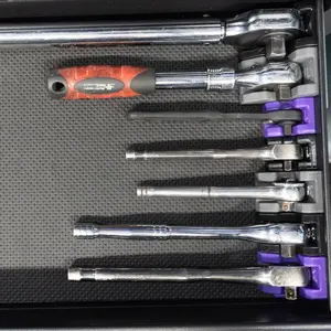 Modular Magnetic Ratchet Holder for Toolbox 1/4 3/8 1/2 Sizes Tool Organizer with Strong Magnets and Customizable Layout Efficient Storage