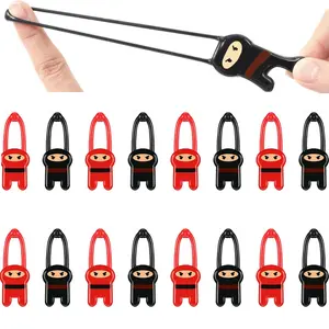 Stretchy Flying Ninjas Slingshot, 16pcs Random Color Elastic Slingshot Toys, Stretchable Funny Finger Shooting Toys for Gifts