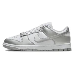 Nike Wmns Dunk Low 'Metallic Silver' Women's Shoes Round Toe Laces All Seasons Comfortable Durable Stylish Casual Wear