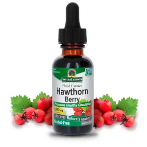 Nature's Answer Alcohol-Free Hawthorn Berries 2000mg 1oz Extract Promotes Circulation Function Helps Maintain Cholesterol Levels Gluten-Free Kosher Certified No Preservatives Single Count Supplement Edible Dietary - Fitness