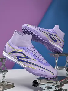 Men's Anti-Slip Soccer Training Shoes, Football Boots, Breathable Stripe Design, Rubber Sole, Suitable for Football, Running, Gym Workout, Fashion Sports Shoes