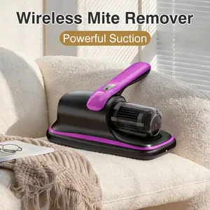 1 Count dust removal device, Purple Portable Mattress Vacuum with Intelligent Dust Sensor for Home Cleaning