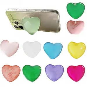 Heart Shape 3D Crystal Foldable Finger Ring Griptok Phone Holder for IPhone Samsung Support Socket Pocket Grip Tok Stand Bracket
