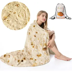 Tortilla Blanket, Funny Realistic round Burrito Throw for Adults & Kids (Double Sided) Admitrack