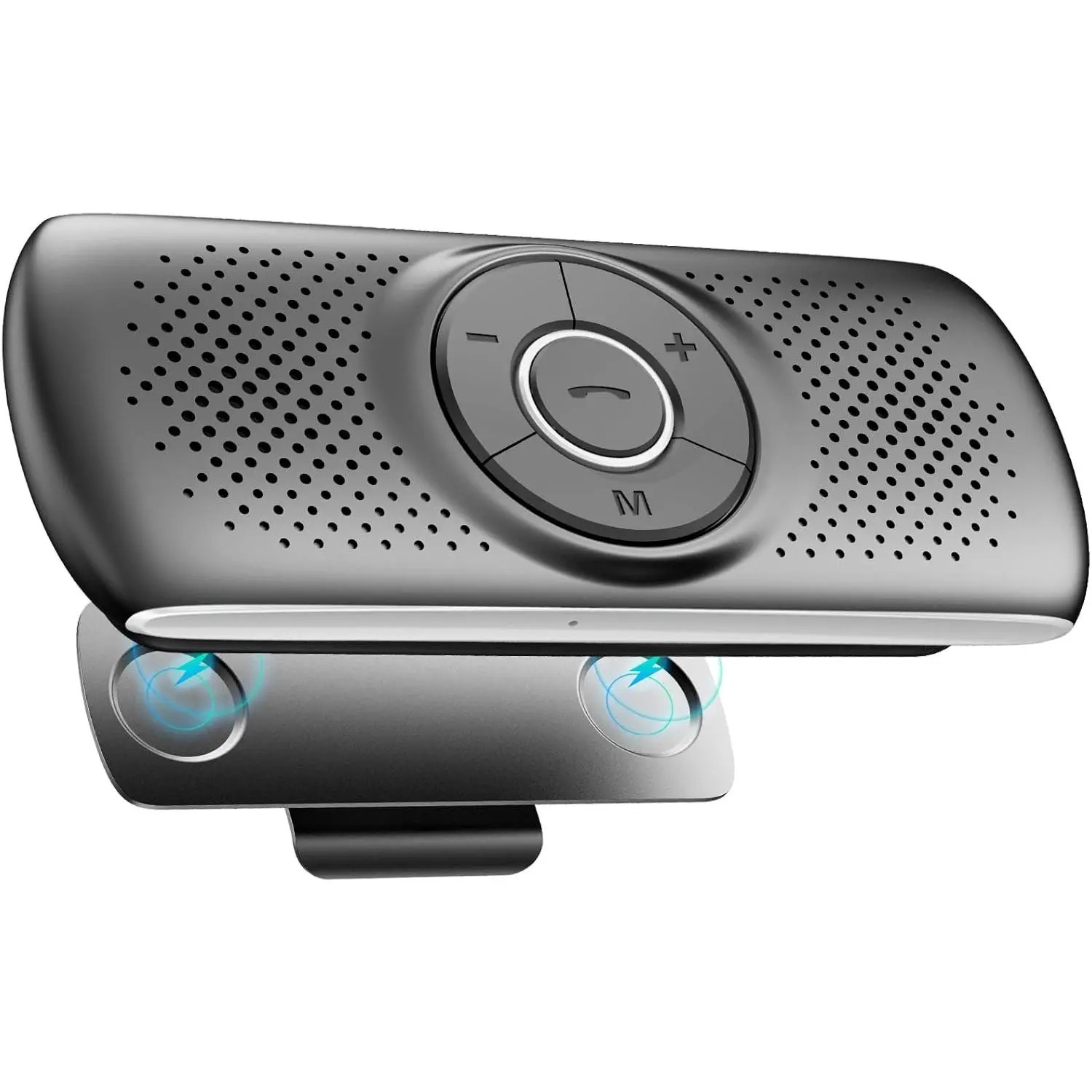 Wireless Bluetooth 5.0 Car Visor Magnetic Clip Speakerphone - Rechargeable Cordless Hands-Free Call Kit with GPS, Audio Support, Music Playback, TF Card Slot, Motion Auto-On, Auto Power Off, Siri & Google Assistant Compatibility