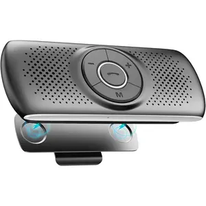 Car Speaker with Bluetooth 5.0, Hands Free Phone Kit for Calls, GPS & Music with TF Card Slot, Motion Auto On, Siri Google Assistant Support Wireless Car Visor Clip Speakerphone