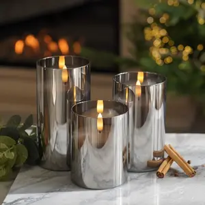 3-Pack Flickering Flame LED Candles Battery Operated Dimmable Safe for Indoor Outdoor Use Perfect for Christmas Halloween Camping Home Decor with Remote Control funny  lamp remote  lamp led  lamps