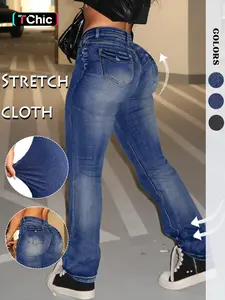 GILIPUR Y2K Button Fly Bell Bottoms Jeans, Casual Comfortable Denim Jeans, All Season Women's Fashion, 90s Style Brielle Jeans