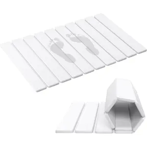 Foldable Large Stone Bath Mat 24x16 inch, Diatomaceous Earth Bath Mat, Absorbent, Quick-Drying, Non-Slip,-Saving, Easy to for/