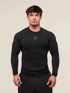 Men's Fitness Shirt, Athletic T Shirt Cross-Border Best-Selling Tight-Fitting Running Training Long Sleeve T-Shirt, Men's Workout Top, Gym Performance Top, Sports Wear, Active Wear, Athletic Activewear