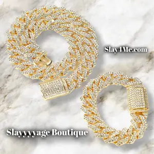 18mm Cuban Chain Necklace/Bracelet Set