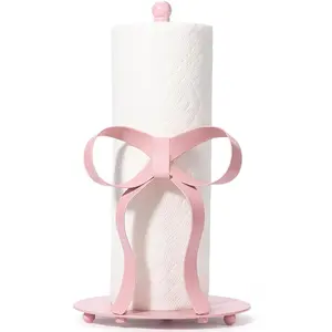 3D Handmade Weighted Base Countertop Paper Towel Holder, Pink Kitchen Decor Accessories, Coquette Girly Room Decor, Perfect Gift for Women
