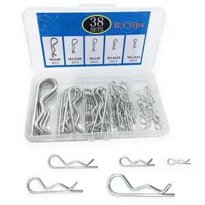 38 count Hitch Pin Clip R Clips Retaining Pins Tractor Cotter Pin Hair Pin Assortment Spring Clip Retainer Pins Hitch Keeper Pins Kit for  Pins/Trailer Pin Clips/Hand Ttruck Pin Replacement