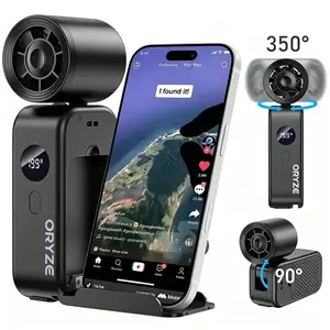 Phone Stand Portable Fan | 199 Speed Levels High-Speed Cooling | 5-in-1 Multifunctional Design | 5 Adjustable Wind Speeds | Essential Cooling Gadget for Summer Travel, Binge-Watching & Outdoors memorialday