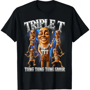 Tung Tung Tung Sahur Brainrot Meme Shirts Triple T T-Shirt Funny Graphic Tees