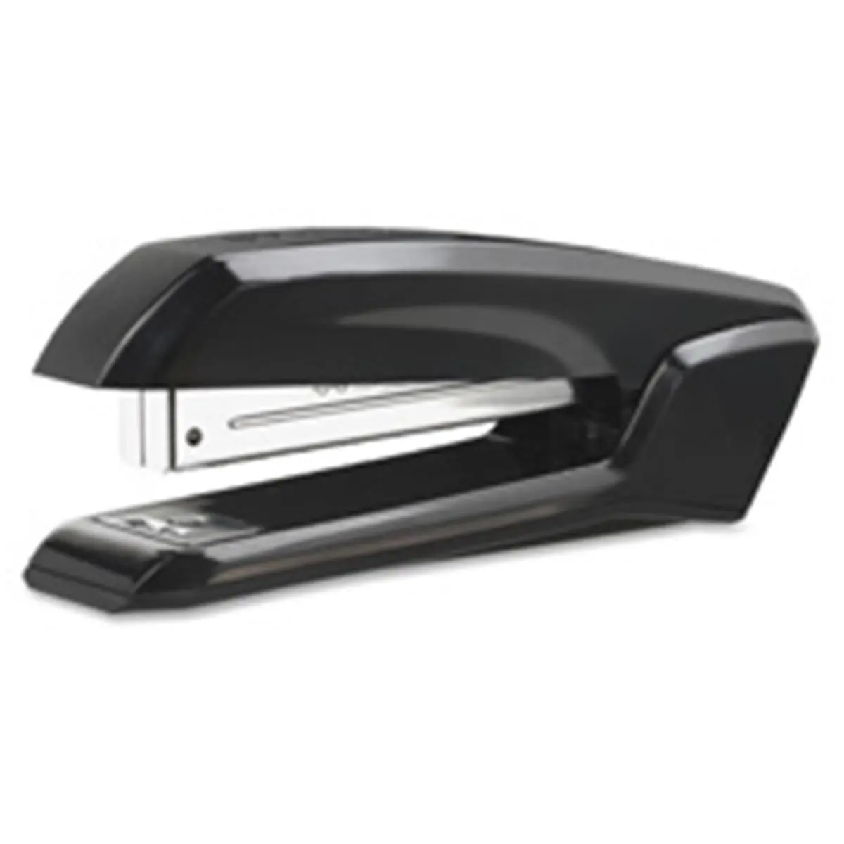 212 MAIN Curve Recycled Stapler - 20 sheet cap., built-in remover, effortlessly opened 180 degrees, integrated staplestore compartment, nonskid base, tacking function, 210-staple capacity, black