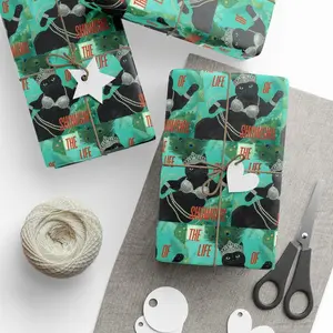 Black Cat Wrapping Paper, Festival Holiday Gift Wrap, Funny Meme Christmas Music Album Cover, Xmas Gift Wrap Paper for Fan Family Friends, High-Quality Print, Vibrant Colors, Fun Patterns, Perfect for Gift ,Wrapping, Crafting Wrapping Paper trend