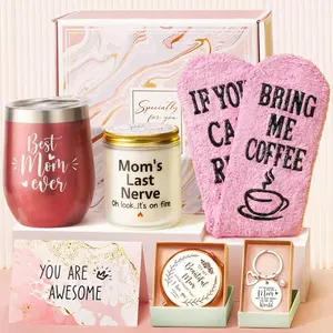 Mother's Day Gift Best Mom Gifts Christmas Gifts for Mom from Daughter Son Kids, Birthday Gift Basket for Mother Women Mother-in-law Mothers Day Thanksgiving Present, New Mama Gift for Wife from Husband w/ Wine Tumbler