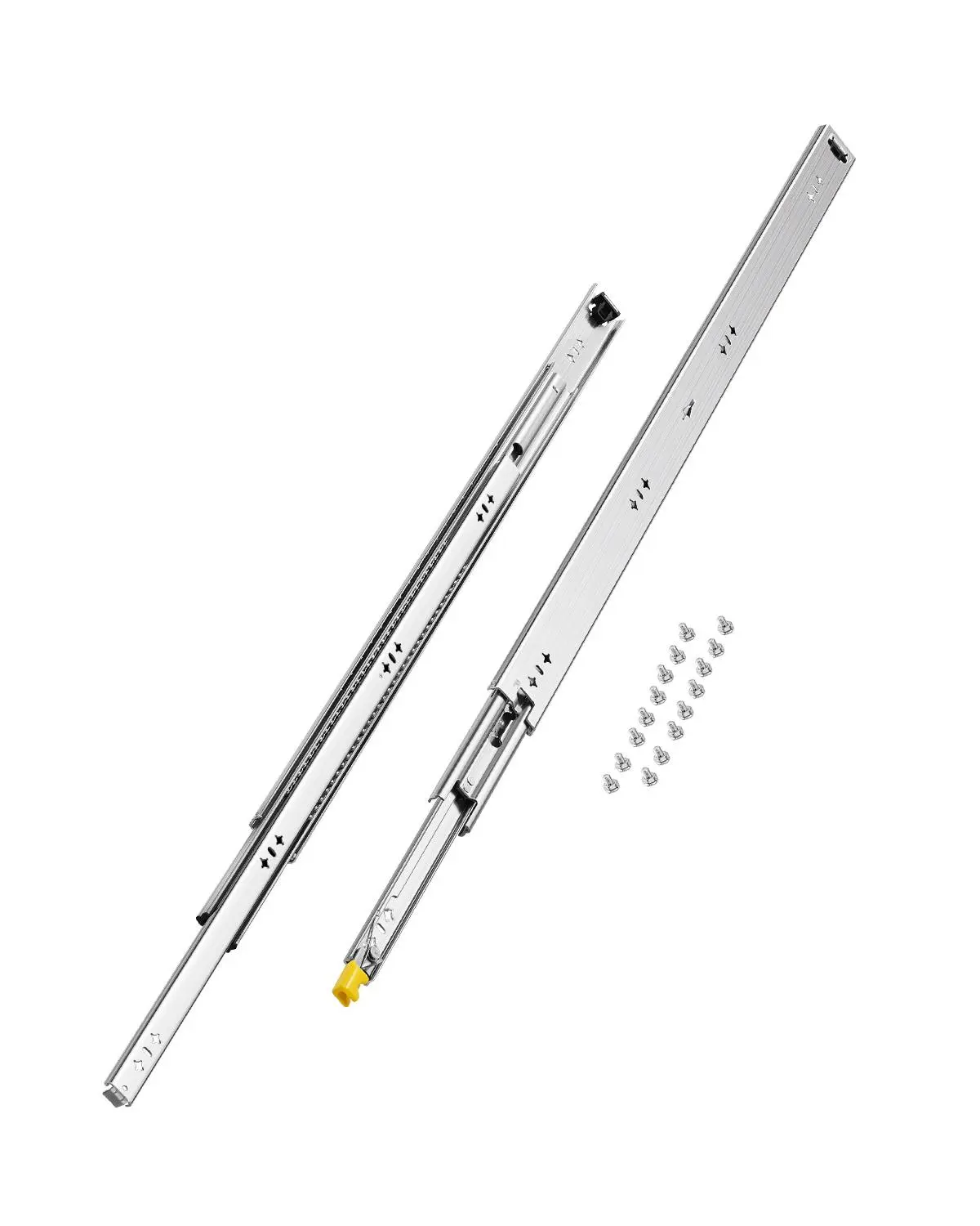 【Summerfinds】VEVOR Set of 2 Drawer Rails,Full ExtensionAvailable in Various Sizes from 16 to 60 inches250 lbs Weight LimitLocking MechanismBall Bearing Side Mount Drawer Slide Rail, All Steel Sliders, Anti-Slip Anti-Rust Sliders, Anti-Vibration Sliders