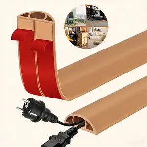 1pc wood grain self-adhesive floor cable protector, self-adhesive cable concealer, anti-slip cable protector, suitable for home and office