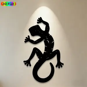 1pc Gecko Metal Wall Art, Dynamic Gecko Statue Mural, Ideal Gift for New Year, Easter, Reptile Decor Enthusiasts, Weather-Resistant Metal Wall Decor Wall Sculptures, Perfect for Outdoor Fence & Indoor Wall Gecko Enthusiasts