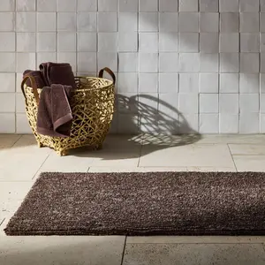 24"x40" Organic Melange Reversible Bath Rug Brown - Casaluna