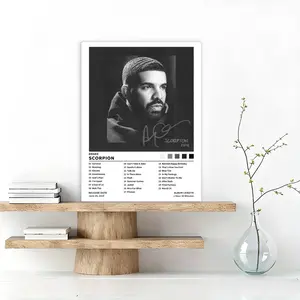 Drake-SCORPION music album cover canvas poster, home décor, bedroom/dorm birthday/Christmas/New Year's gift, suitable for living room and sleeping area, retro style, hip-hop music fans, frameless.