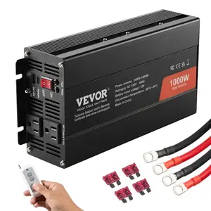 VEVOR Pure Sine Wave Inverter, 3000 Watt, DC 12V to AC 120V Power Inverter with 2 AC Outlets 2 USB Port 1 Type - C Port, LCD Display and Remote Controller for Large Home Appliances, CE FCC Certified