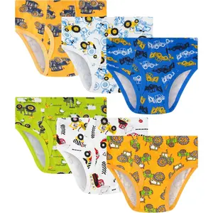 XY-UDW10 100% Cotton Soft Boys Briefs Size 2T-12Yrs Underwear (6-Pack)