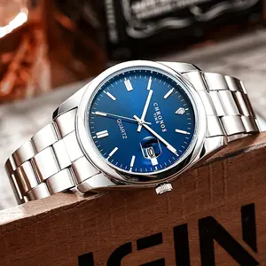 CHRONOS Men's Analog Watches - Classic Quartz, Stainless Steel Strap, Business Style, Water Resistant, Calendar Display, Luminescent Dial
