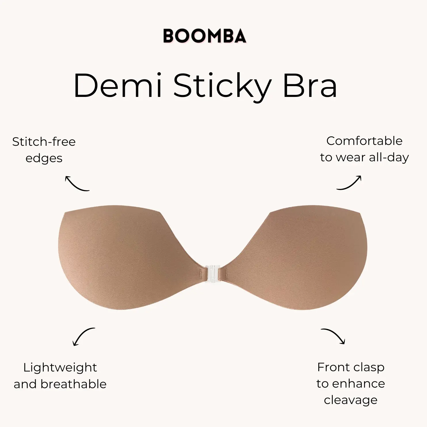 BOOMBA Demi Sticky Adhesive Bra - Patented Sticky Fashion Bra Inserts BOOMBA Demi Sticky Adhesive Bra - Patented Sticky Fashion Bra Inserts