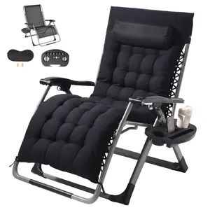 VEVOR Zero Gravity Chair, 33 inch Zero Gravity Recliner Lounge Chair for Indoor and Outdoor, Adjustable Anti Gravity Chair with Cushion, Headrest, Footrest, and Cupholder, 500 lbs, Black
