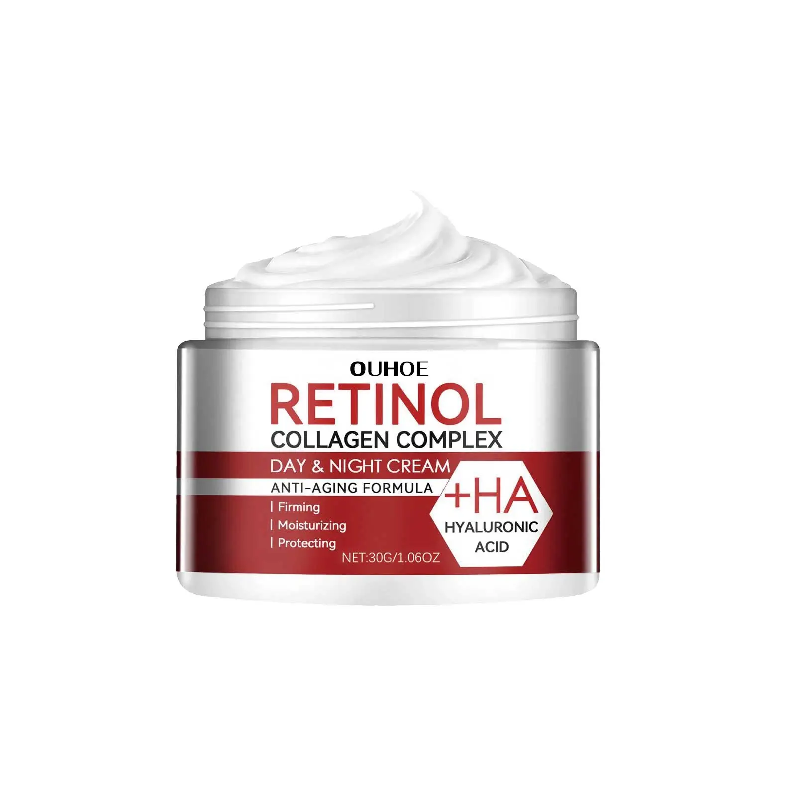 Retinol Moisturizing Cream，helps smooth fine lines, fade dark circles, moisturize skin, tighten pores and rejuvenate your complexion. It deeply nourishes skin, brightens tone and locks in moisture.