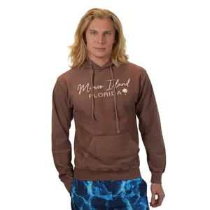 Marco Island Palm Tree Tort Shell Ribbed Pullover Hoodie Unisex Style A400