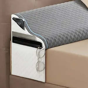 Twin Wedge Pillow Headboard for Bed Gap Filler, Bed Wedge Pillow for Headboard Clearance Ergonomic Mattress Wedge Crevice Filler for Stopping Pillows, Phones, and Items Falling，Gray