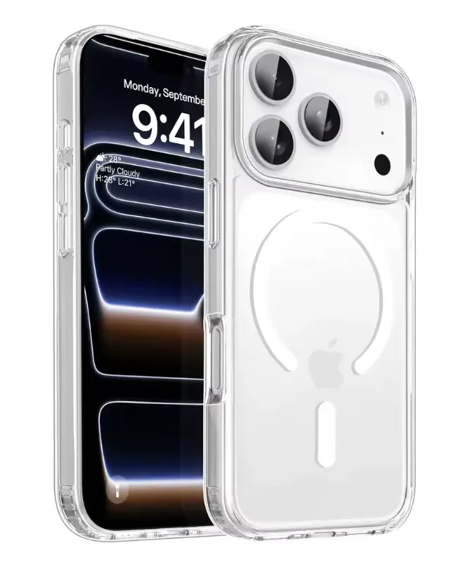 iGOLD Crystal Clear MagSafe iPhone Case, 15N Strong Magnetic Bumper Cover, Anti-Scratch & Shockproof