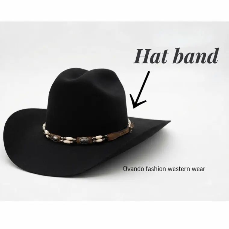 Adjustable Faux Leather Hat Band with Braided Western Design for Men and Women's Cowboy Hats, Secure Fit Accessory for Everyday Wear, Cowboy Accessories, Attach To Hat