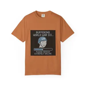 Buffering World War III T-Shirt – Meme Tee | Comfort Colors 1717 | Iran Conflict WW3 Trend