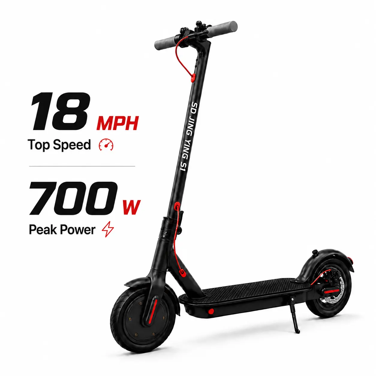 Electric Scooter for Adults, 700W Peak Power, 18 MPH Top Speed, 8.5" Tires, Foldable E-Scooter with Smart LED Display, Rear Disc Brake, LED Headlight & Lightweight Portable Folding Scooter for Daily Commute and City Travel tiktokshopbacktoschool