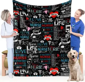 Nurse Gifts for Women, Nurse Blanket Gifts for Nurses, Funny Nurse Practitioner Gifts, Nurses Week Gifts, Soft Cozy Throw Blanket for Couch Bed, RN, LPN, CNA or New Nurses Graduation Gifts, 60"x80"a
